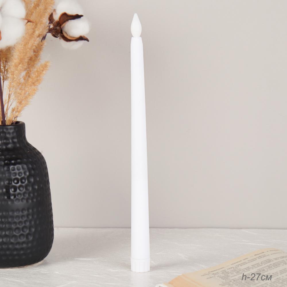 Свеча светодиодная 27 см стержень белая / VFR-46 /уп 12/480/