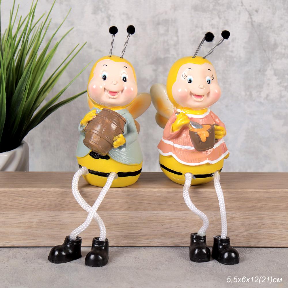 Фигурка Пчелка висячие ножки 20 см 2 штуки набор / 9865 /уп 60/