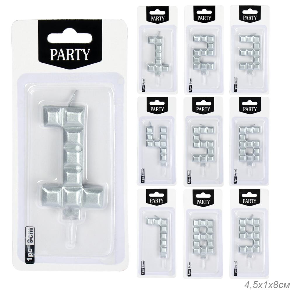 Свеча Цифра / KL-19silver /уп 360/