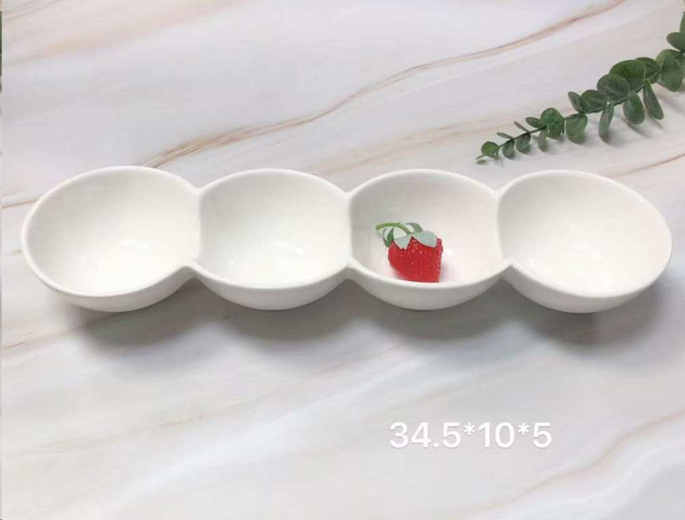 Блюдо менажница 4 секции 34,5х10 см / DR-1056 /уп 20/