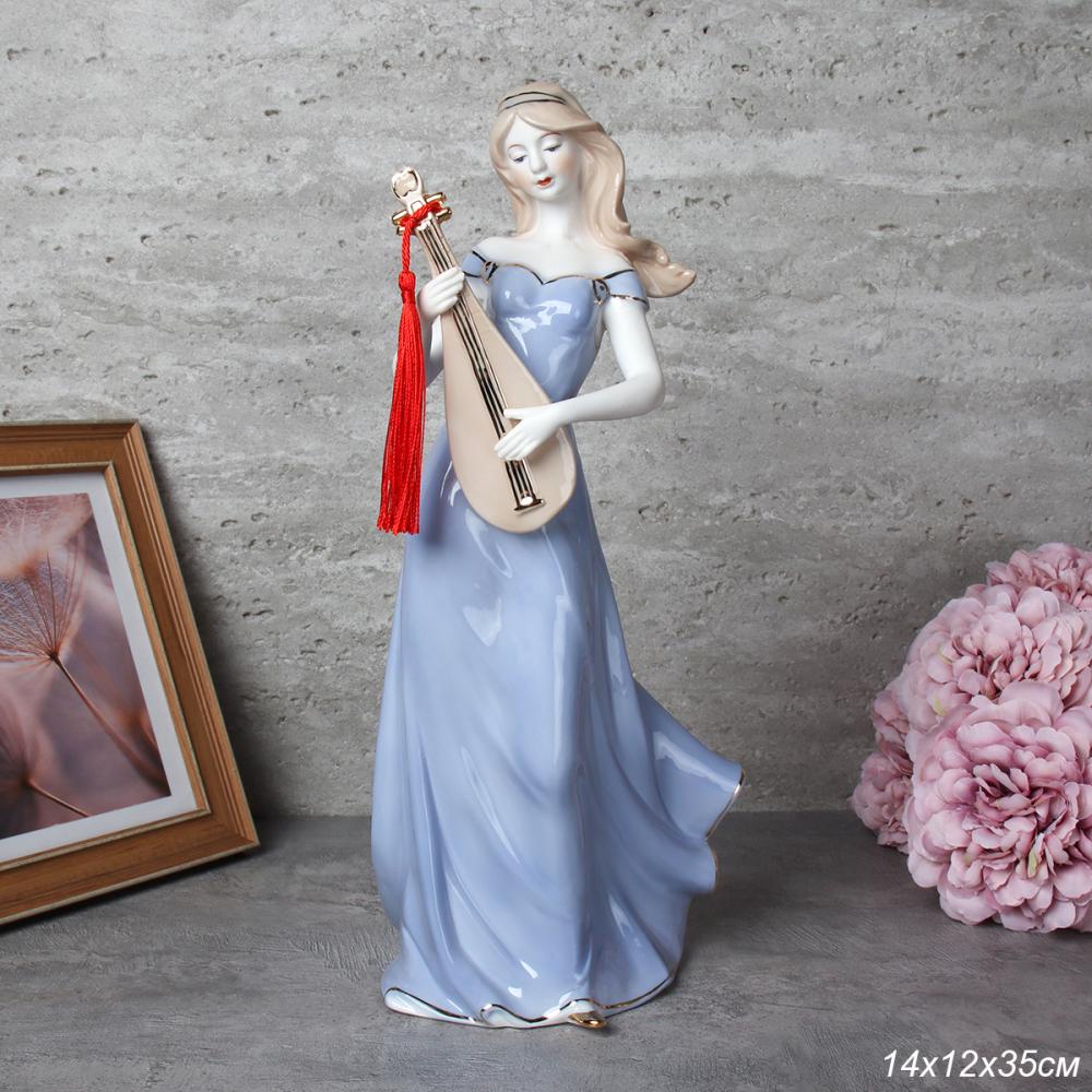 Статуэтка Дама музыкант 35 см / HW-34 /уп 12/