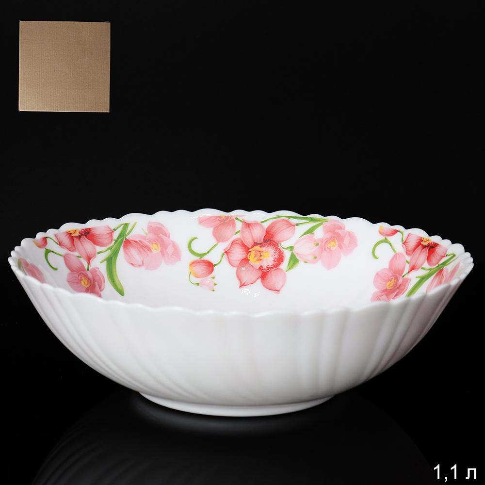 Салатник 1100 мл 200 мм / TW-80XN (6751) Орхидеи