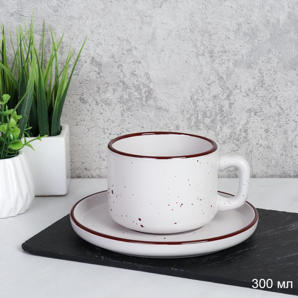 Чайная пара 300 мл / CS-400  /уп 6/36/ Ручная работа Точки шоколад