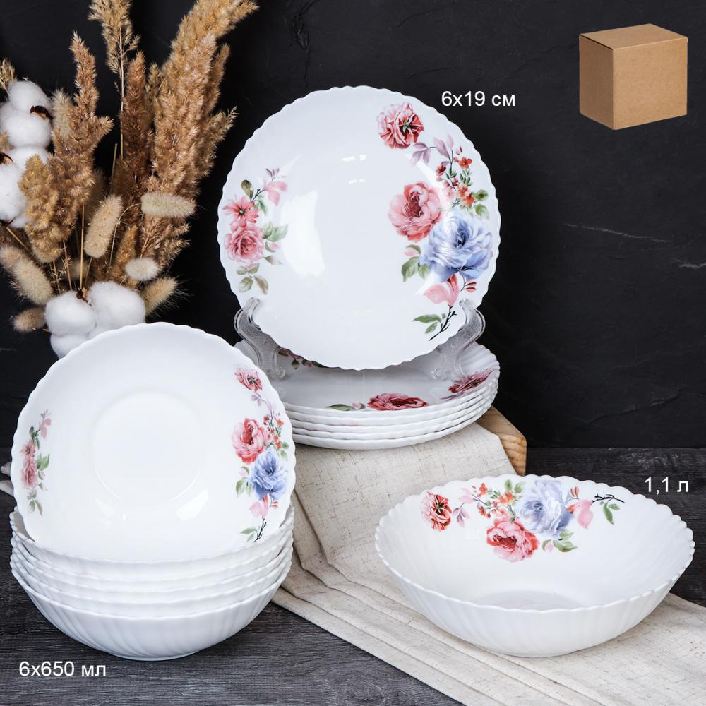 Столовый набор 13 предметов / GRAY-13/7578 (7027) /уп 2/ Синяя роза