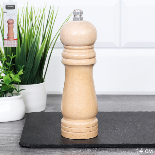 Мельница для специй и соли дерево 14 см / 34-PG /уп 100/