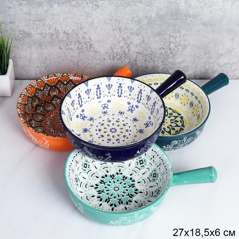 Блюдо с ручкой 27х18,5х6 см / ZY081 /уп 32/