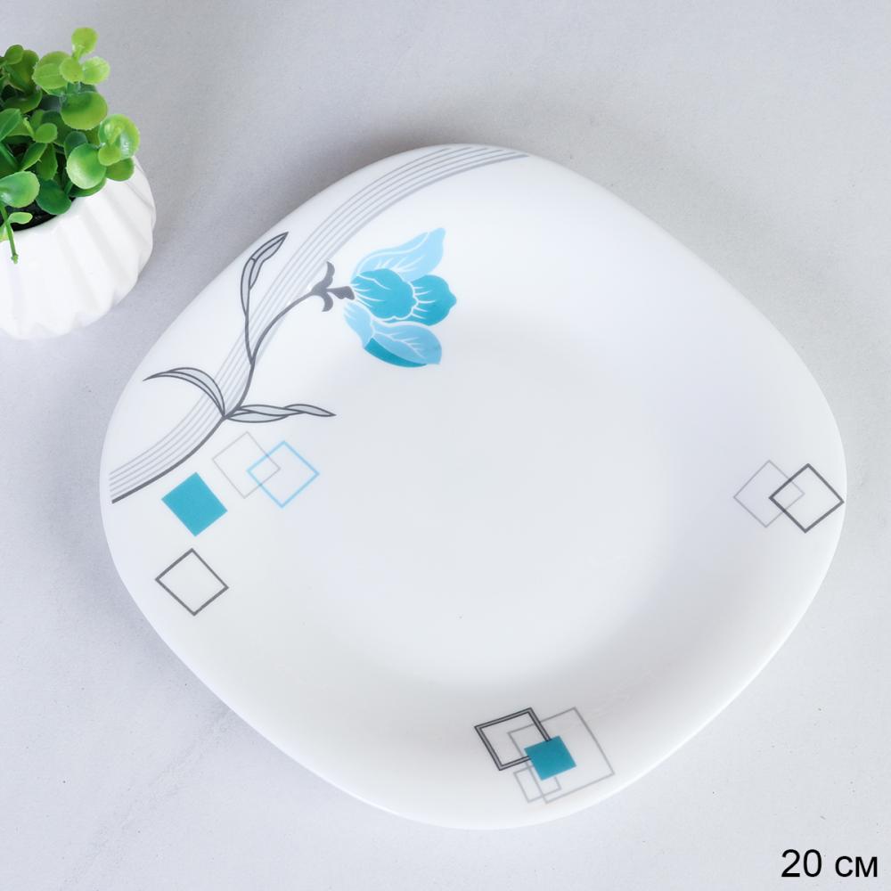 Тарелка 200 мм квадратня / Sq13/7595 L (6834-2) /уп 2/ Бирюза квадраты