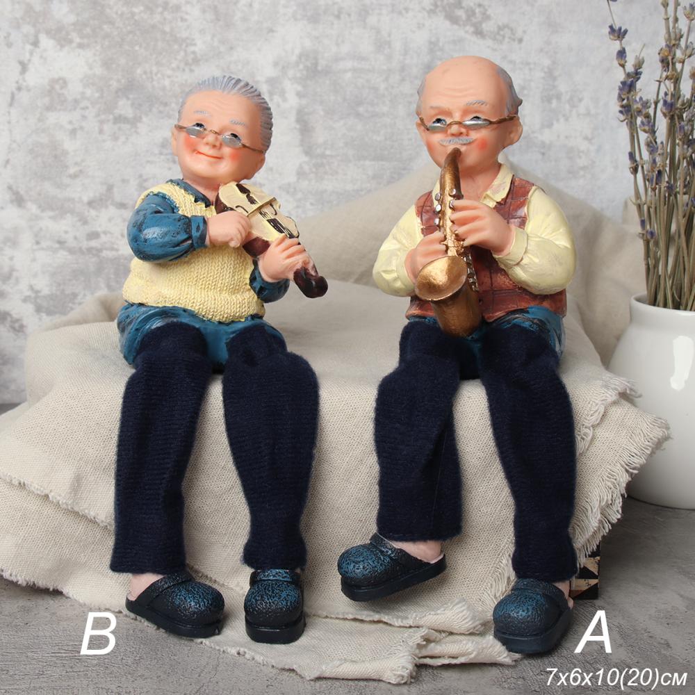 Фигурка Бабушка, Дедушка висячие ножки 18 см / YH0367 /уп 96/
