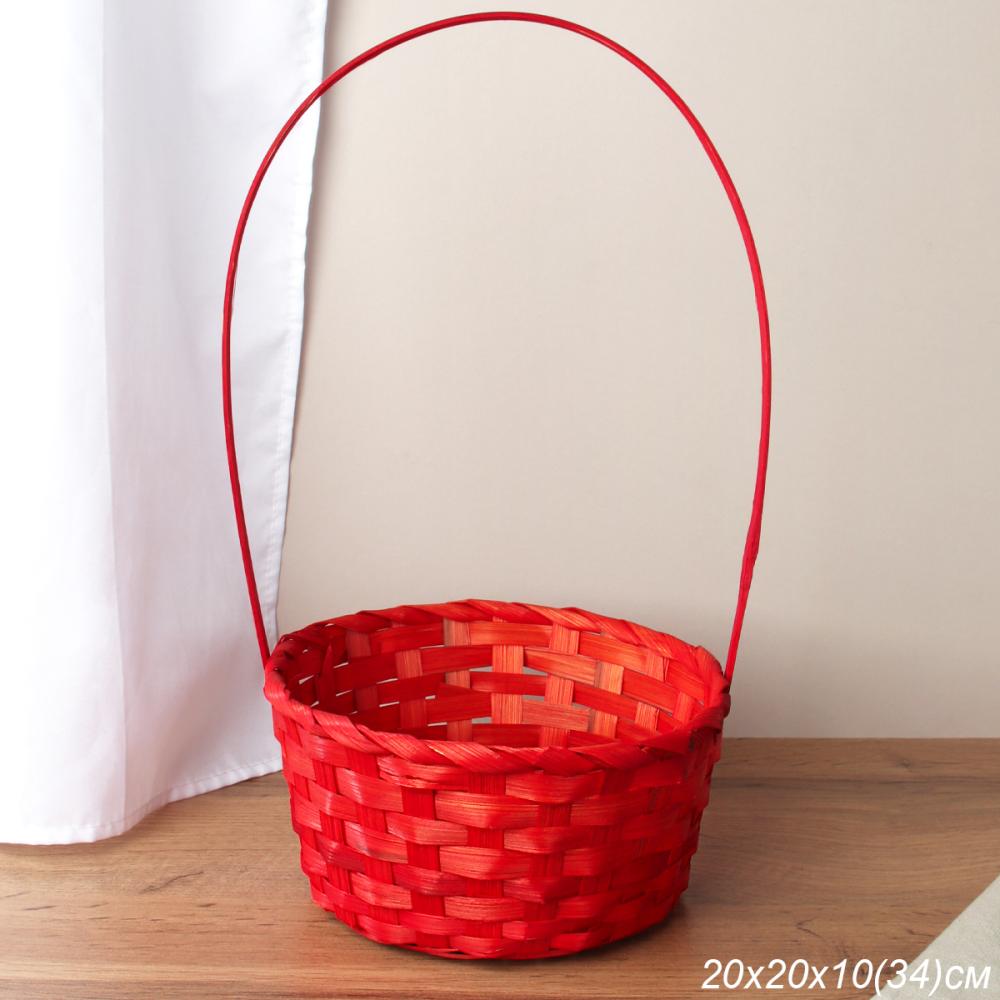 Корзина плетеная 9х20/35 см / 73749 /уп 180/красный