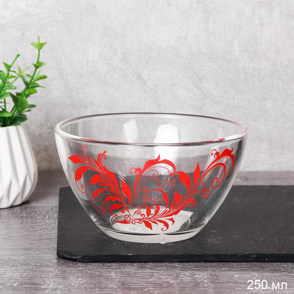 Салатник малый 250 мл / 322/1-Д-Криуль красный /уп 36/ АКЦИЯ