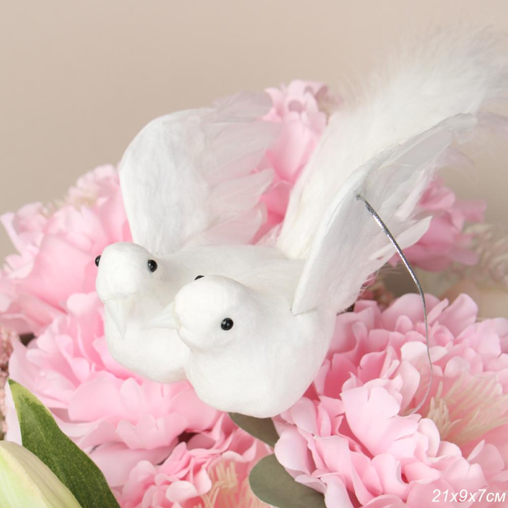 Голуби декоративные 2 штуки набор 21 см Свадьба / SH8931 /уп 500/ Акция