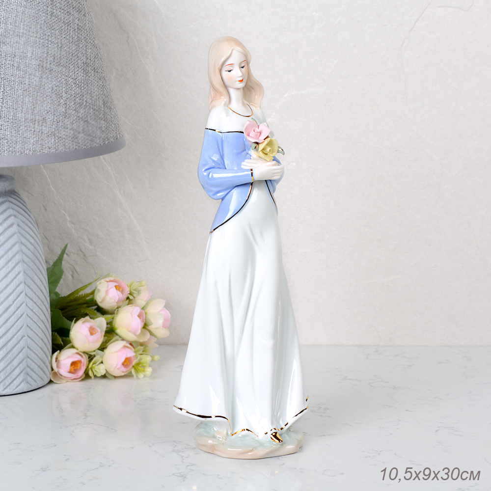 Статуэтка Дама с цветами 30 см / HW-5 /уп 32/