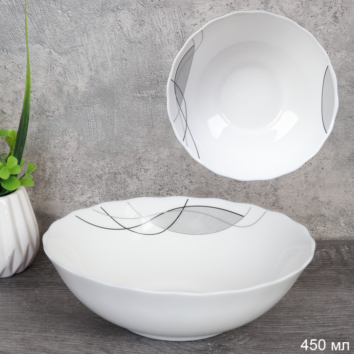 Тарелка глубокая суповая 450 мл 152 мм / HW60 (2029) /уп 6/72/ Абстракция Волны/735500