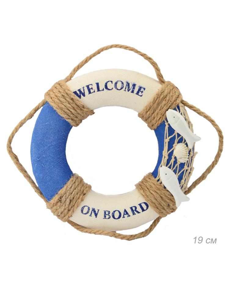 Спасательный круг декоративный Добро пожаловать на борт 19 см / AX20C /уп 100/