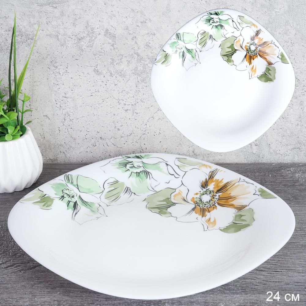 Тарелка квадратная 240  мм /19/8957595/XN (7364)  Графические цветы