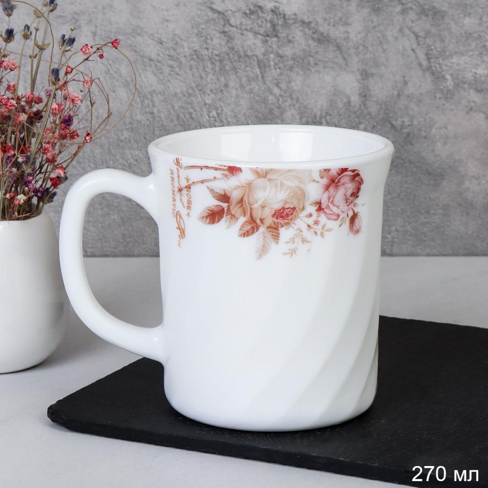 Кружка 270 мл рифленая / KF250 (2024) /уп 6/48/ Чайная роза