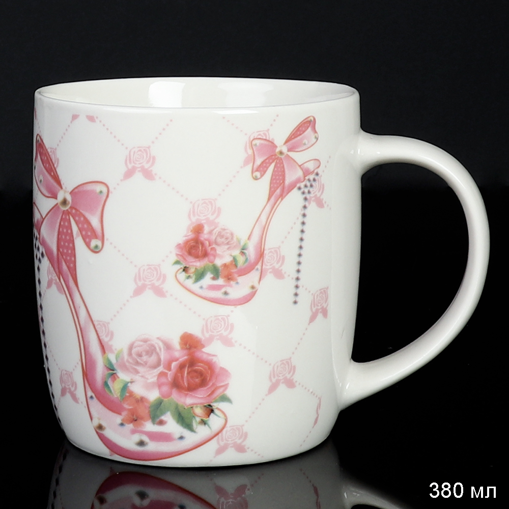 Кружка 380 мл Цветы / AC-3022 /уп.12/72/ 2 СОРТ