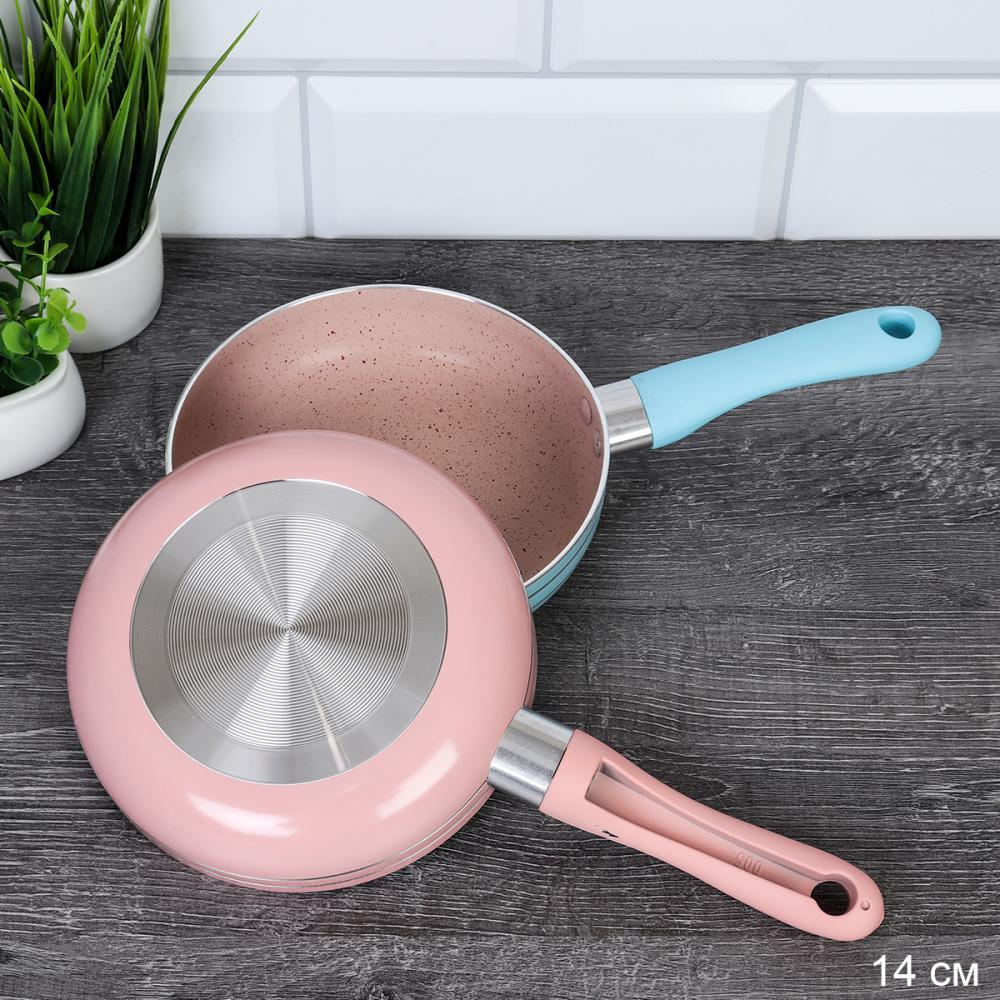 Сковорода порционная 14 см с антипригарным покрытием ручка Soft Touch / б/кр / CP-14 /уп 100/