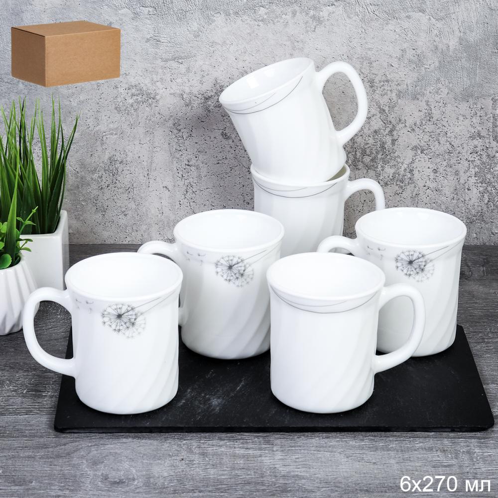Кружка 6 штук 270 мл рифленая / XWCB250 (2028) /уп 8/ Одуванчик 735606