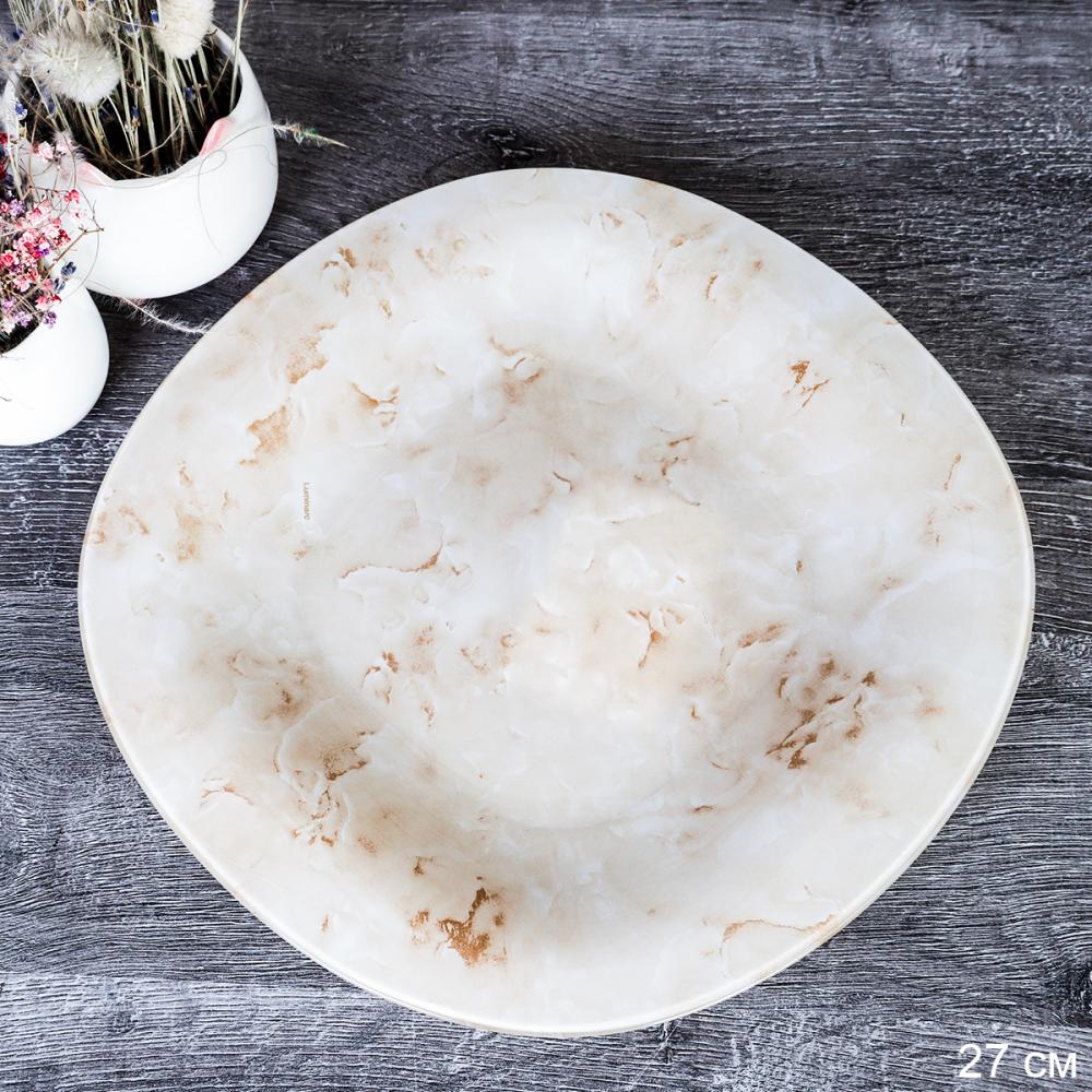 Тарелка обеденная 27 см Марбл Беж / Q7484 /уп 24/-- Люминарк