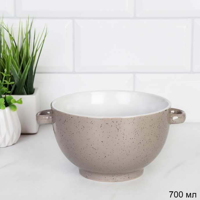 Супница с ручками 700 мл ШТУЧНО RT-654 /2 СОРТ