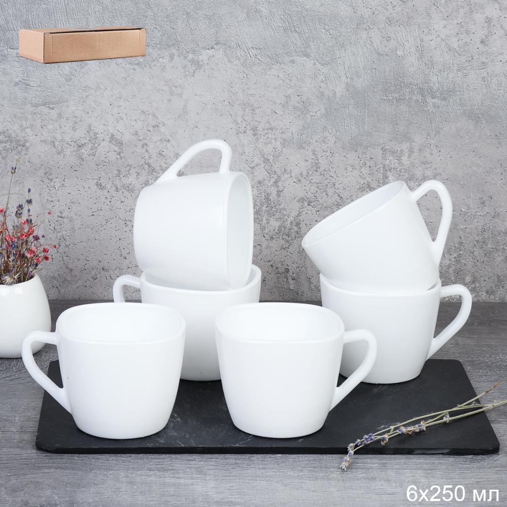 Кружка 6 штук 250 мл квадратная белая / FXB220 (WHITE)/SP220 (white) /уп 12 747870