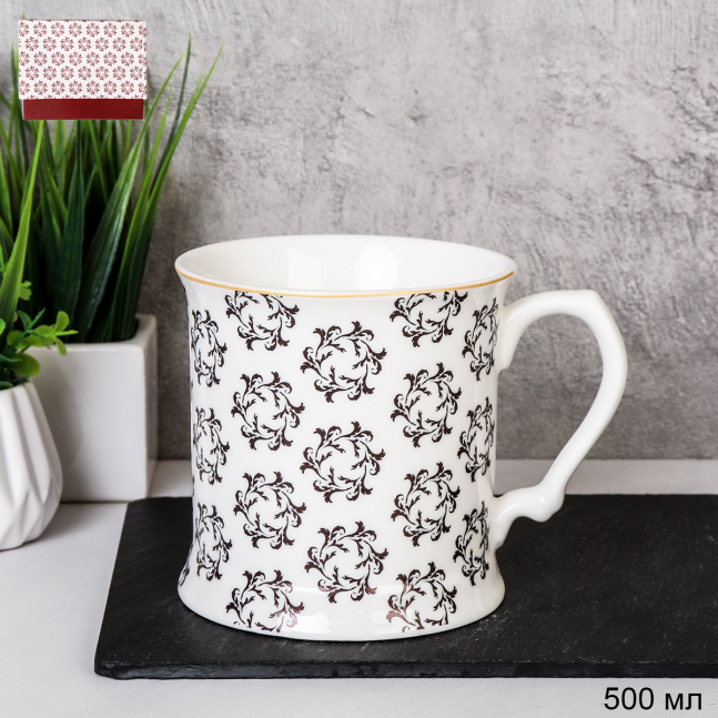 Кружка 500 мл Орнамент / WRF-318 /уп 18/ в п/уп15/ в подар уп/ 741931