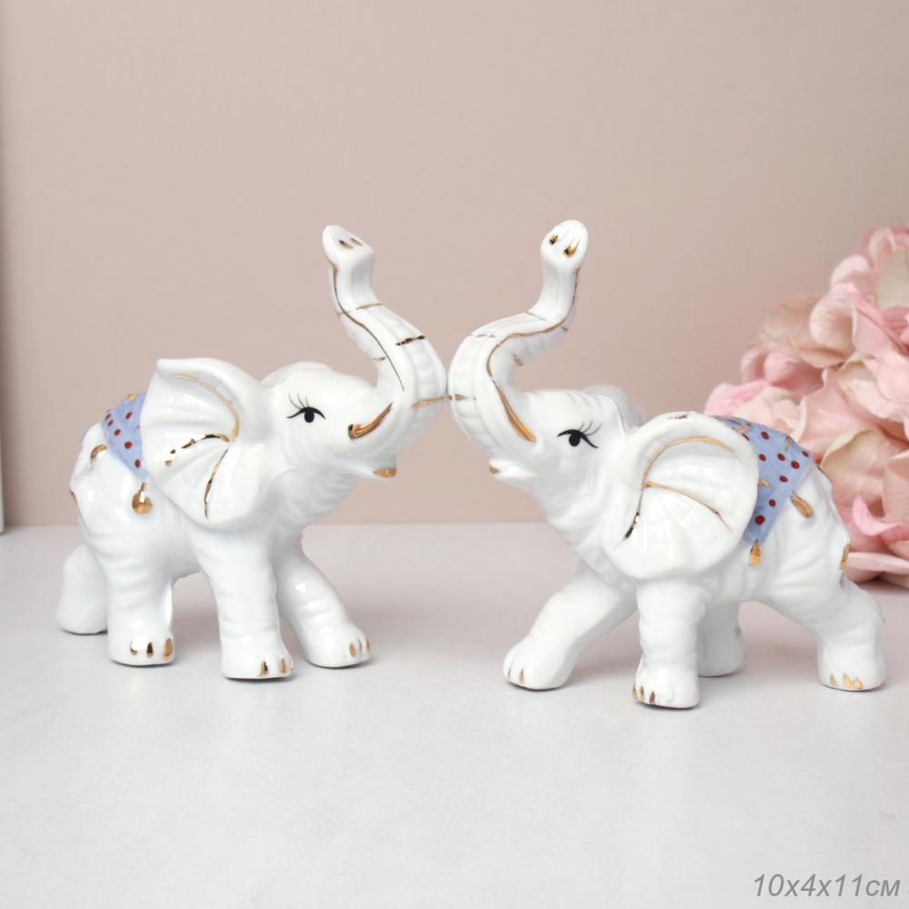 Статуэтки Слоны 2 штуки 11х10 см / W135  /уп 80/