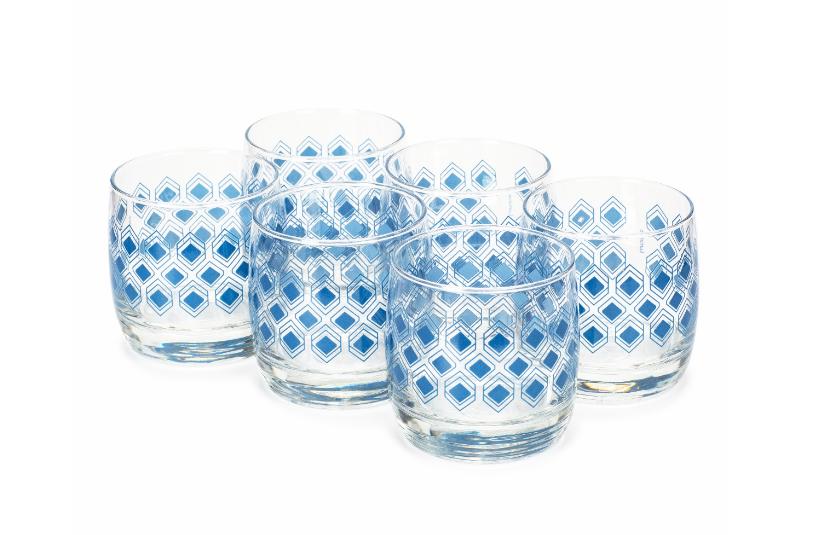 Стаканы 6 штук 310 мл Ромб синий / SO0028 /уп 2/ Люминарк
