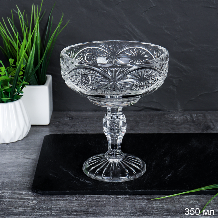 Креманка на ножке 350 мл / W1542 /уп 36/ d-10, h-14см