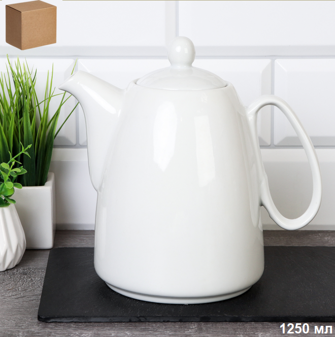 Чайник заварочный 1250 мл Модерн / FU-1012 /уп 18/ костяной фарфор