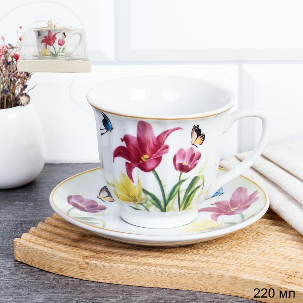 Чайный набор 2 предмета 220 мл / PV-4523 /уп 36/