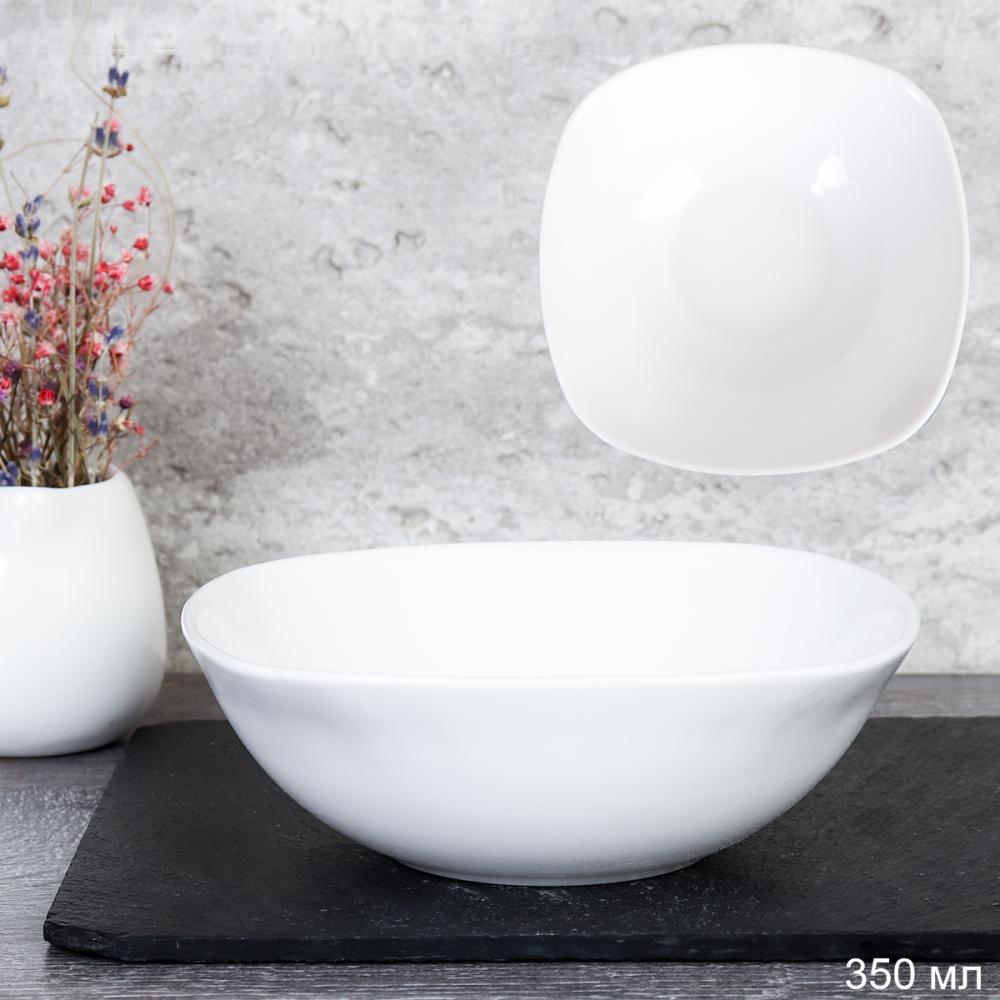 Салатник квадратный 350 мл 139 мм / SQ/FLFW55 (WHITE) /уп 72/