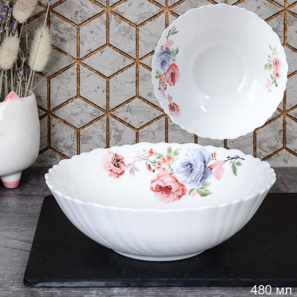 Салатник 480 мл 155 мм тарелка глубокая / TW-60 (7027) /уп 6/72/ Синяя роза