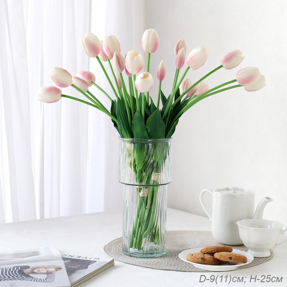 Ваза для цветов 25 см / WRD-139 /уп 24/ прозрачная без и/уп