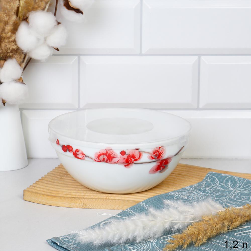 Салатник с крышкой 1200 мл / SW2A (6755) // Орхидея на ветке