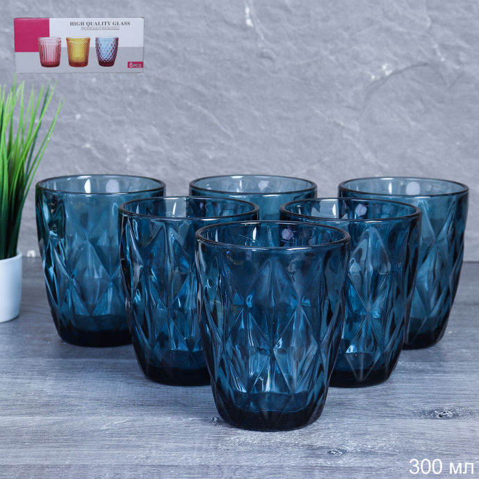 Стакан 300 мл низкий / KF-032-3 / синий / ШТУЧНО