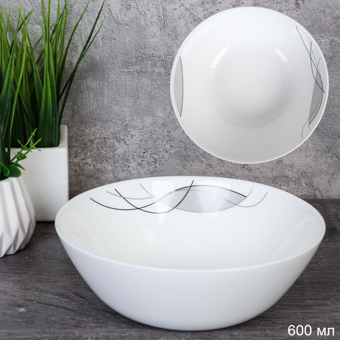 Тарелка глубокая суповая 600 мл 152 мм / LYGW60 (2029) /уп 6/72) Абстракция Волны/735546