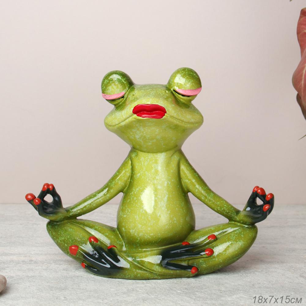 Фигурка Лягушка Йог 15 см / YX39033 /уп 16/
