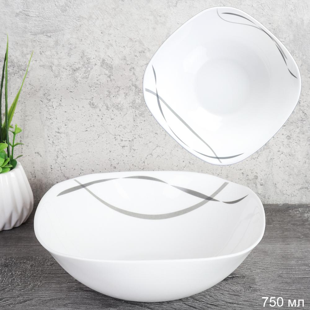 Салатник квадратный 750 мл 190 мм тарелка глубокая / LKSW75 (2026) /уп 36/ Дуэт