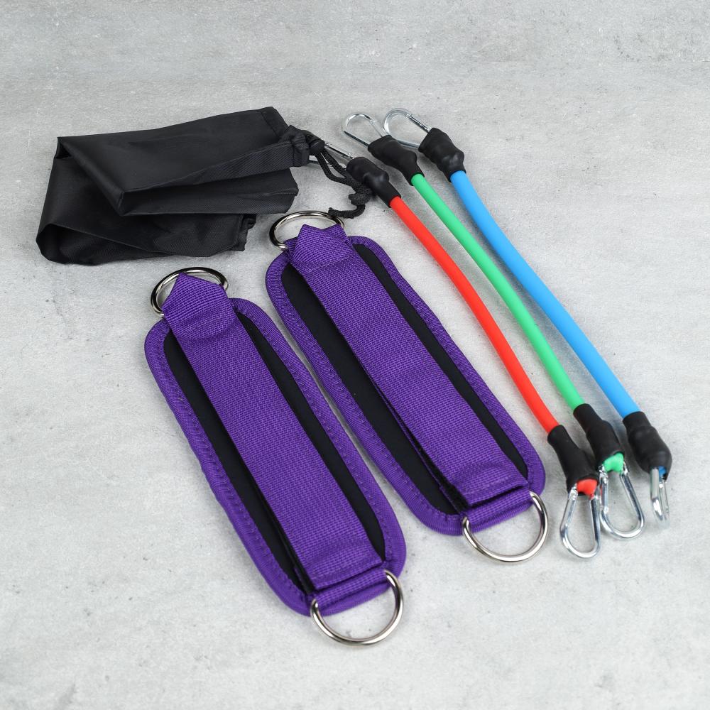 Набор для силовых упражнений Woohooo Tension / WES3-BV / манжеты+ эспандеры 4.5 кг, 9 кг, 13.6 + чехол / фиолетовый