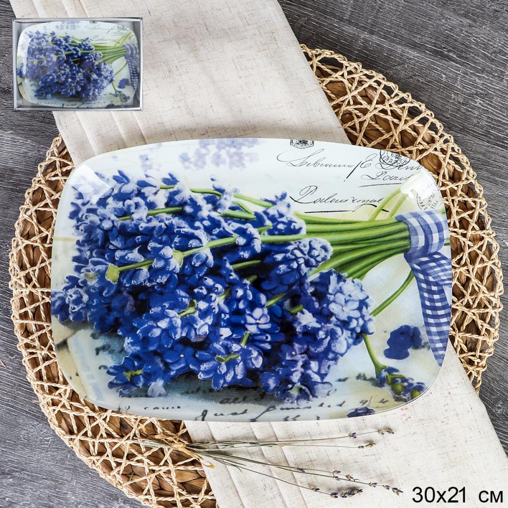 Блюдо прямоугольное глубокое для брускетт, канапе, нарезки / S445012C-X097 /уп 12/ Лаванда