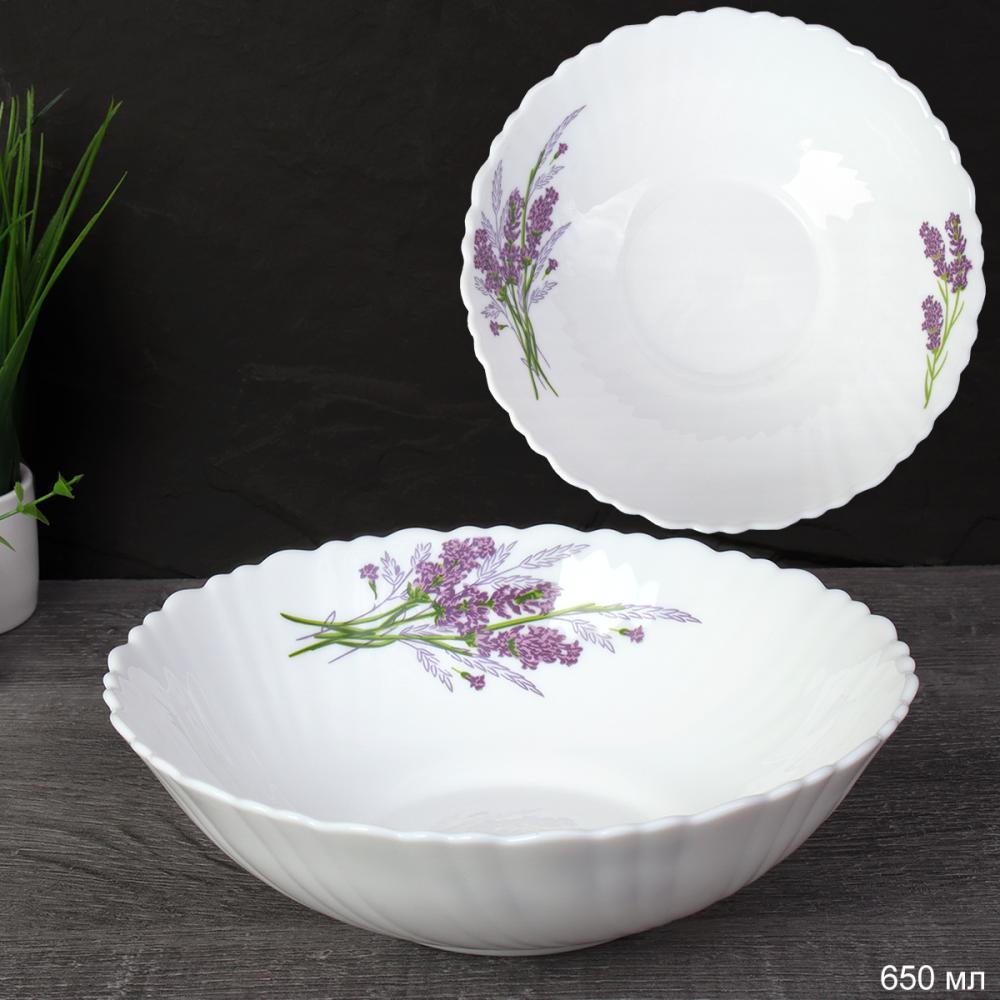 Салатник 650 мл 175 мм тарелка глубокая / TW-70 (7131-3) /уп 6/48/ Букет лаванды