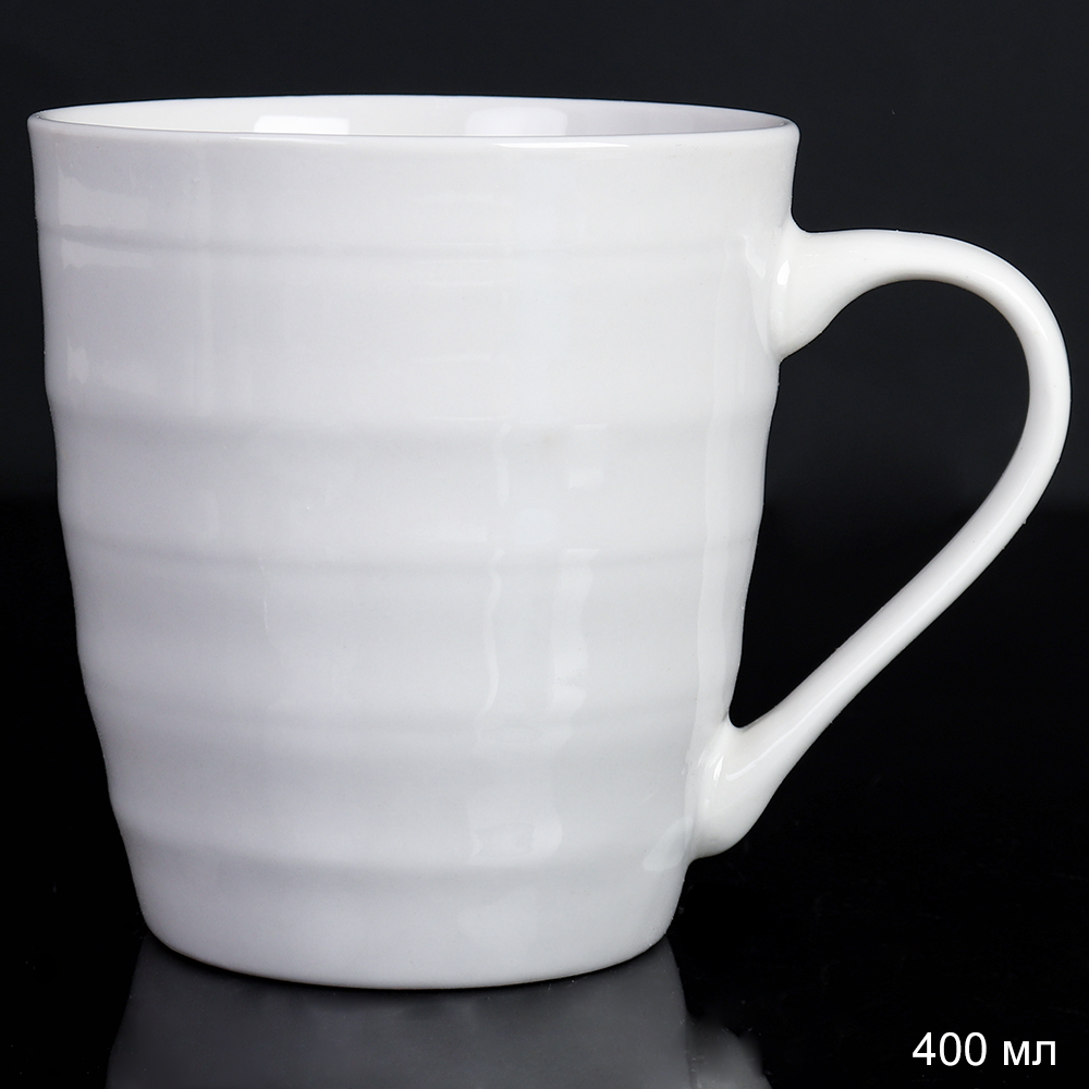 Кружка 400 мл Фактурная белая/ 1W-2 /уп 12/72/