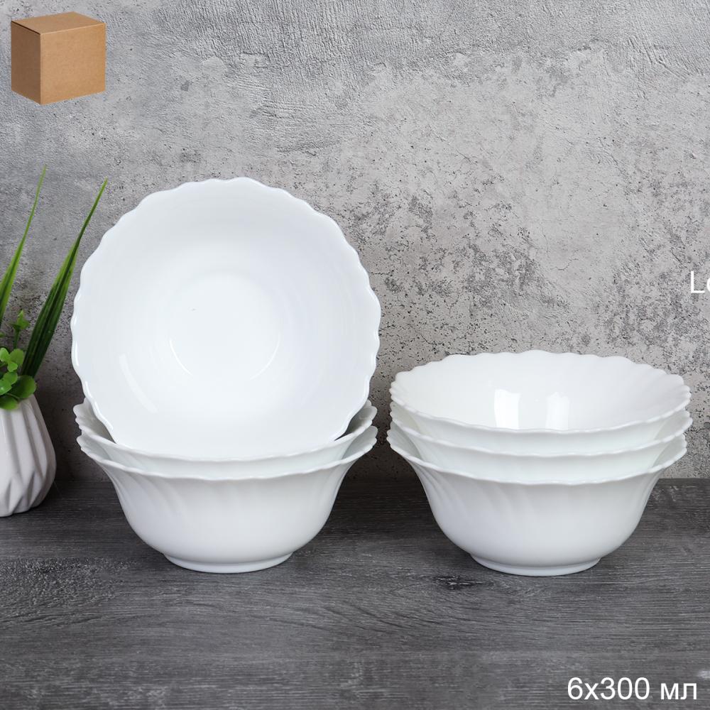 Набор салатников 6 штук 300 мл 127 мм Тюльпан LН AW50 (white) /уп 12/