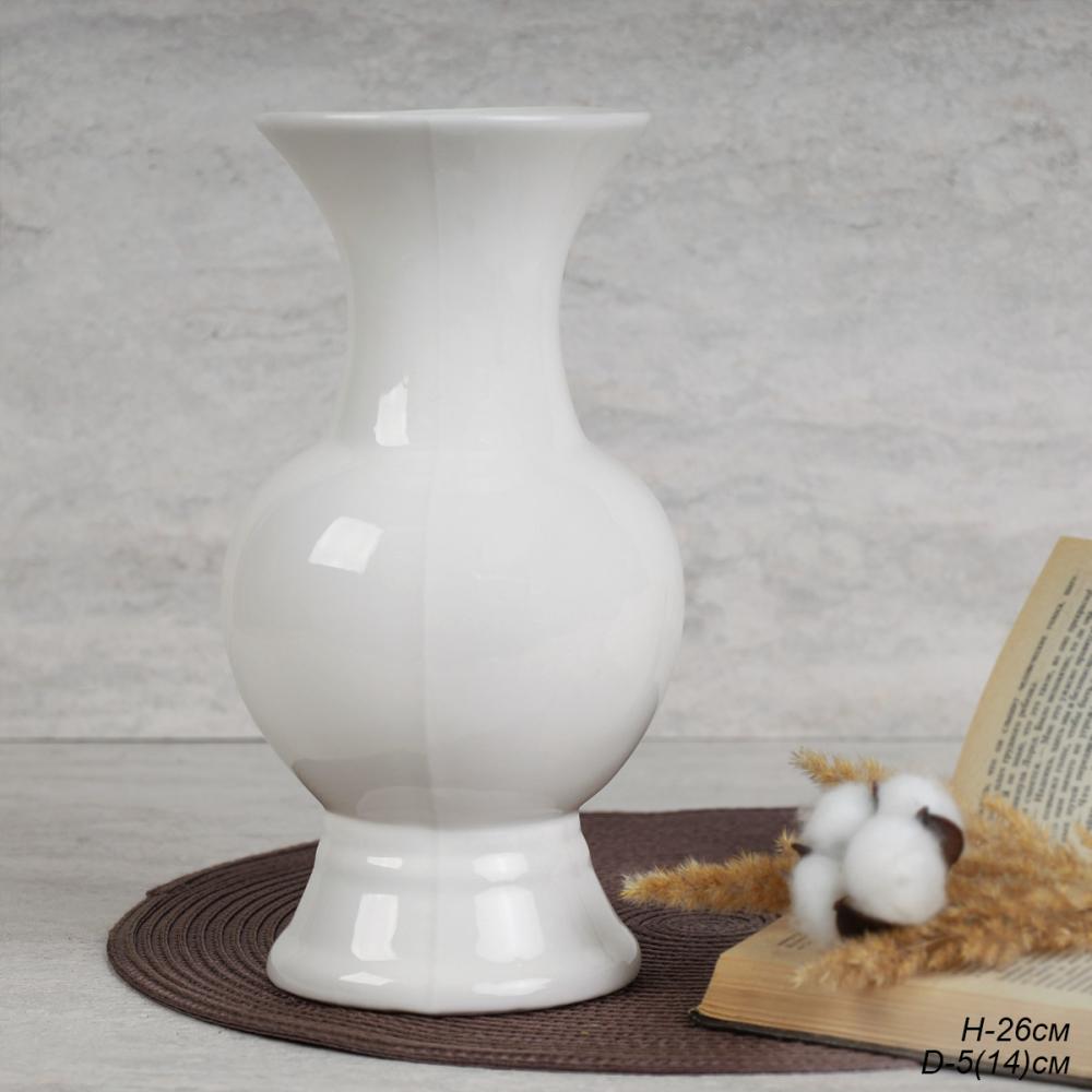 Ваза Амфора 25 см белая / FTR-102 /уп 18/ без и/уп