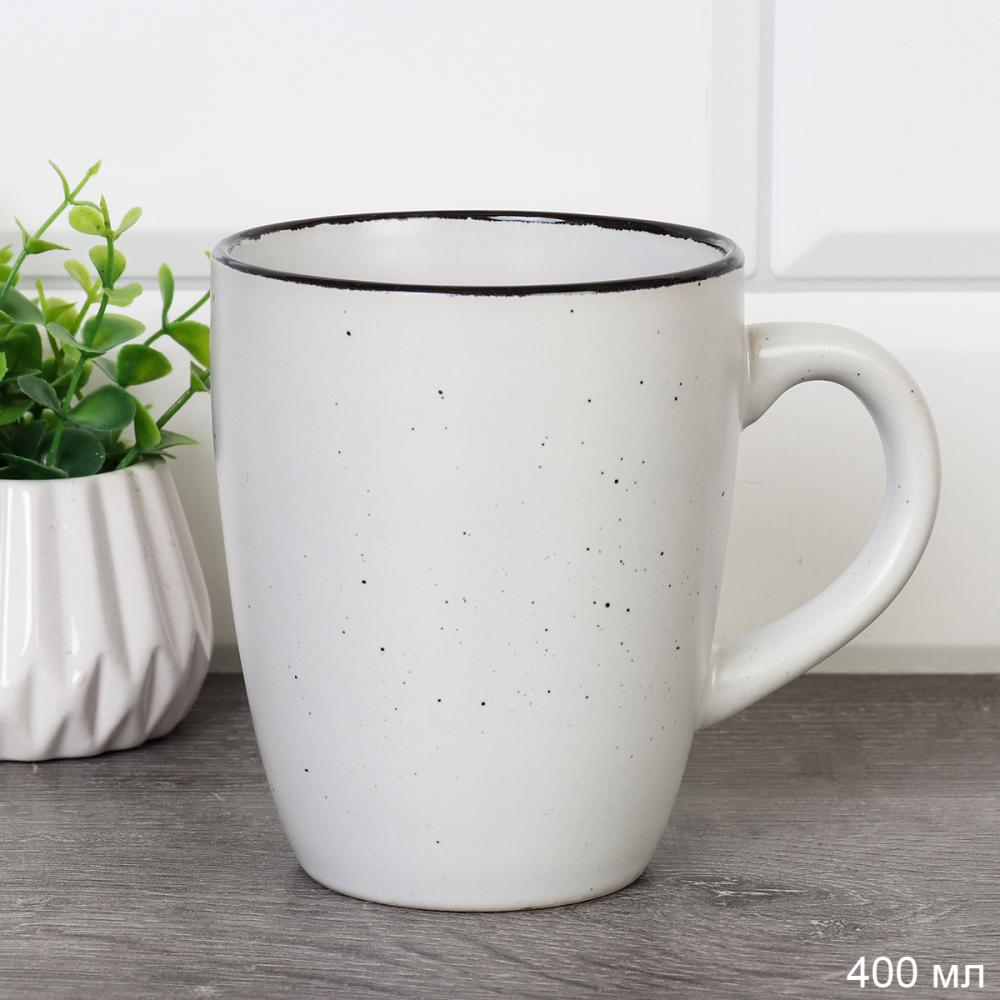 Кружка 400 мл Ручная работа Точки / 1700 /уп 48/