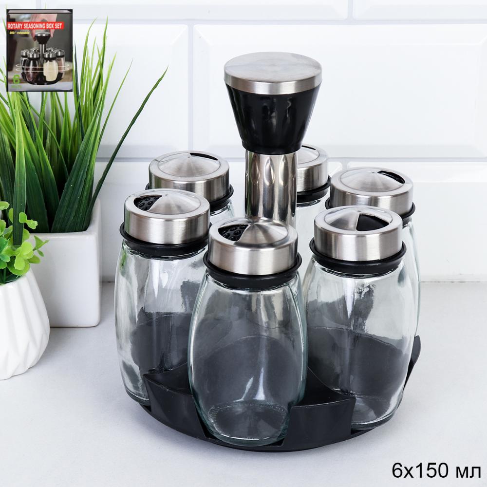Набор для специй 6 предметов на подставке 150 мл / 952 /уп 12/
