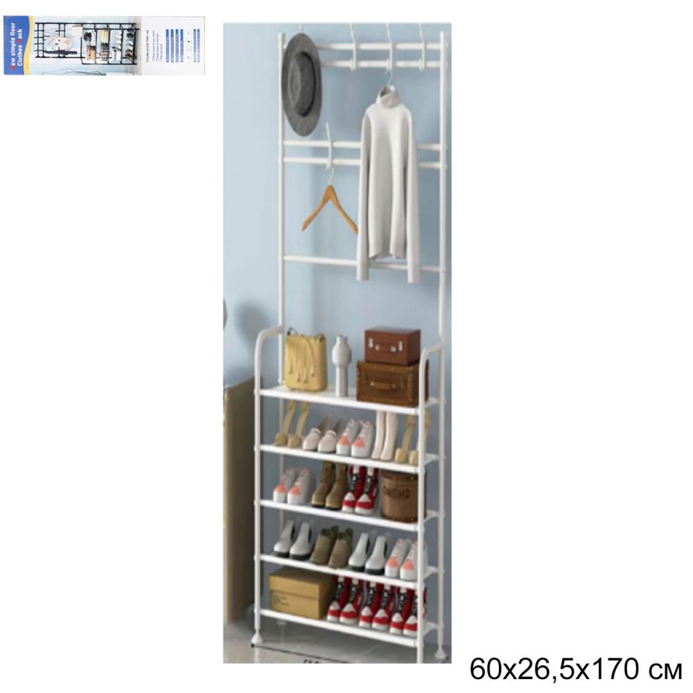 Вешалка Стеллаж 60х26х170 см 5 полок / 5х60white /уп 18/ 1,4 кг