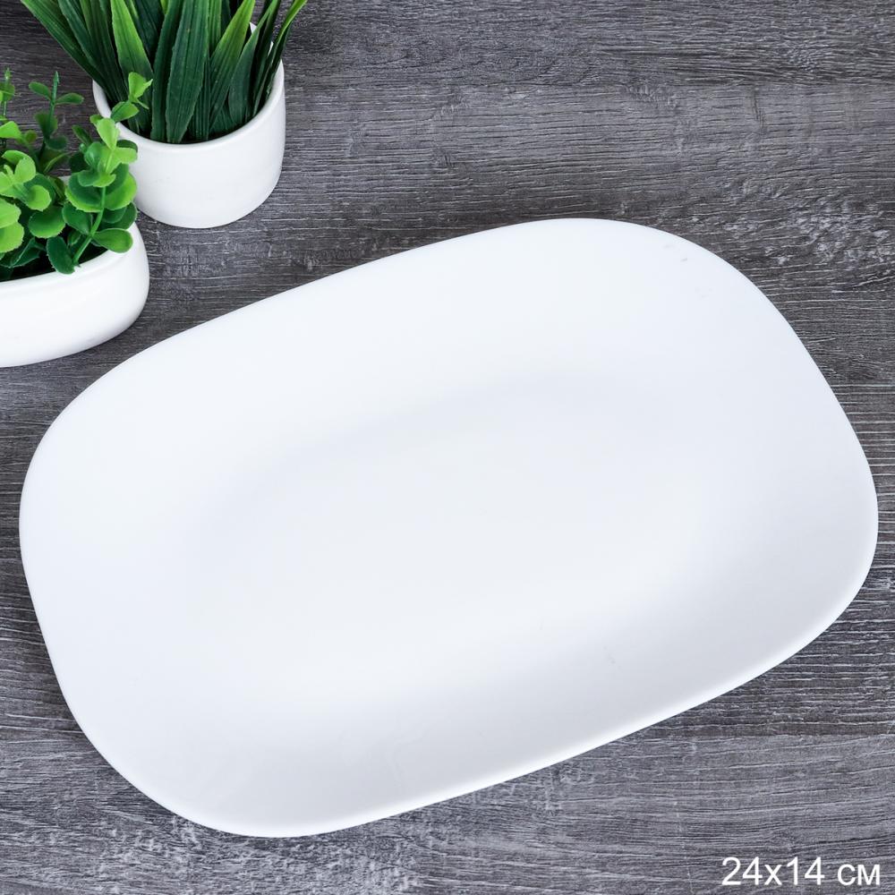 Блюдо прямоугольное 24*14 см / 1186555957513595220 (WHITE)
